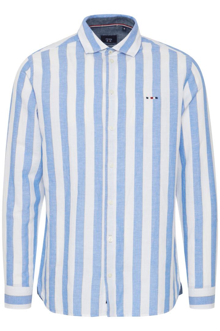 FQSteven stripe linen combo LS shirt