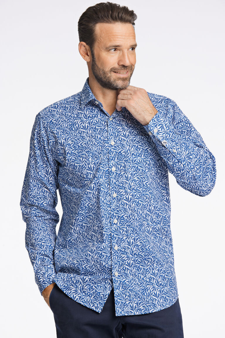 AOP plain stretch shirt L/S