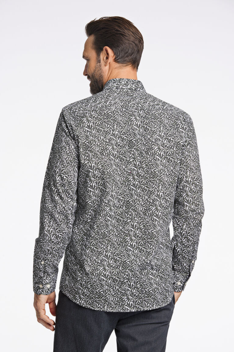 AOP plain stretch shirt L/S