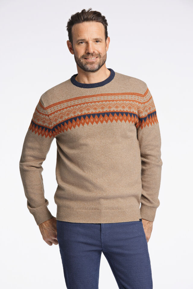 Jacquard o-neck knit