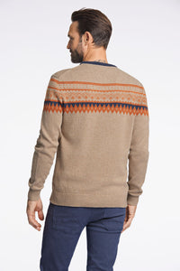 Jacquard o-neck knit