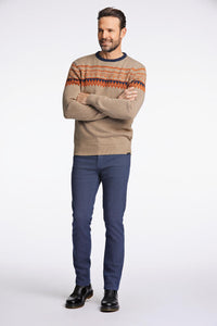 Jacquard o-neck knit