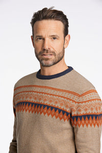 Jacquard o-neck knit