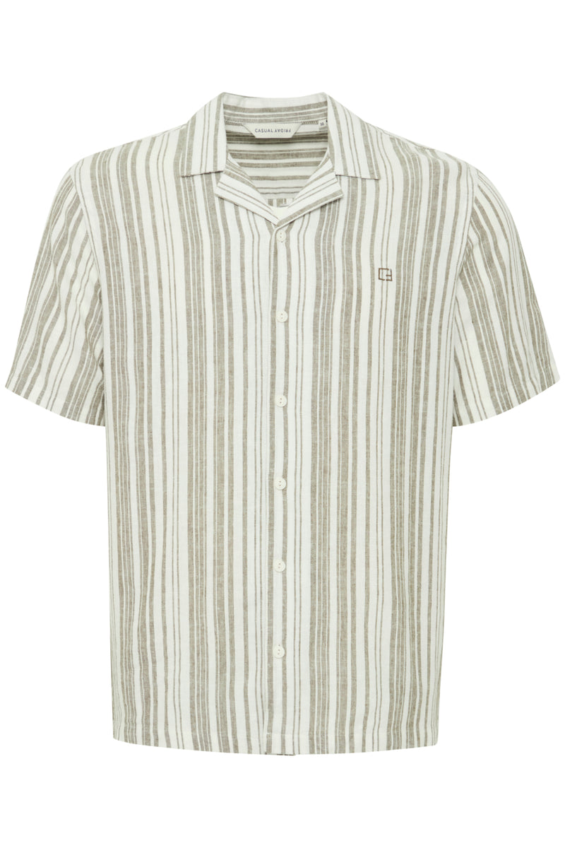 CFISAK SS RC striped linen mix shirt