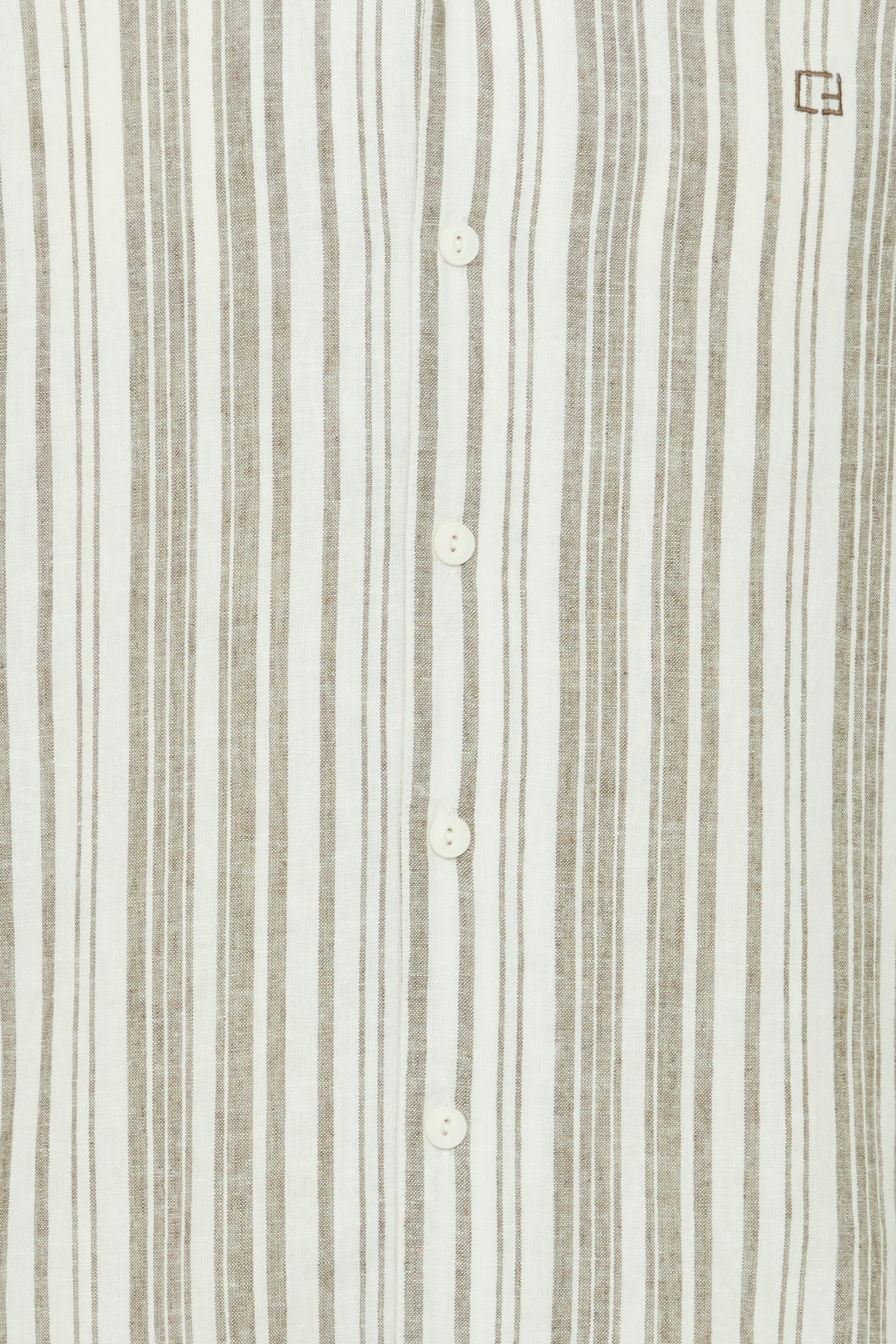 CFISAK SS RC striped linen mix shirt