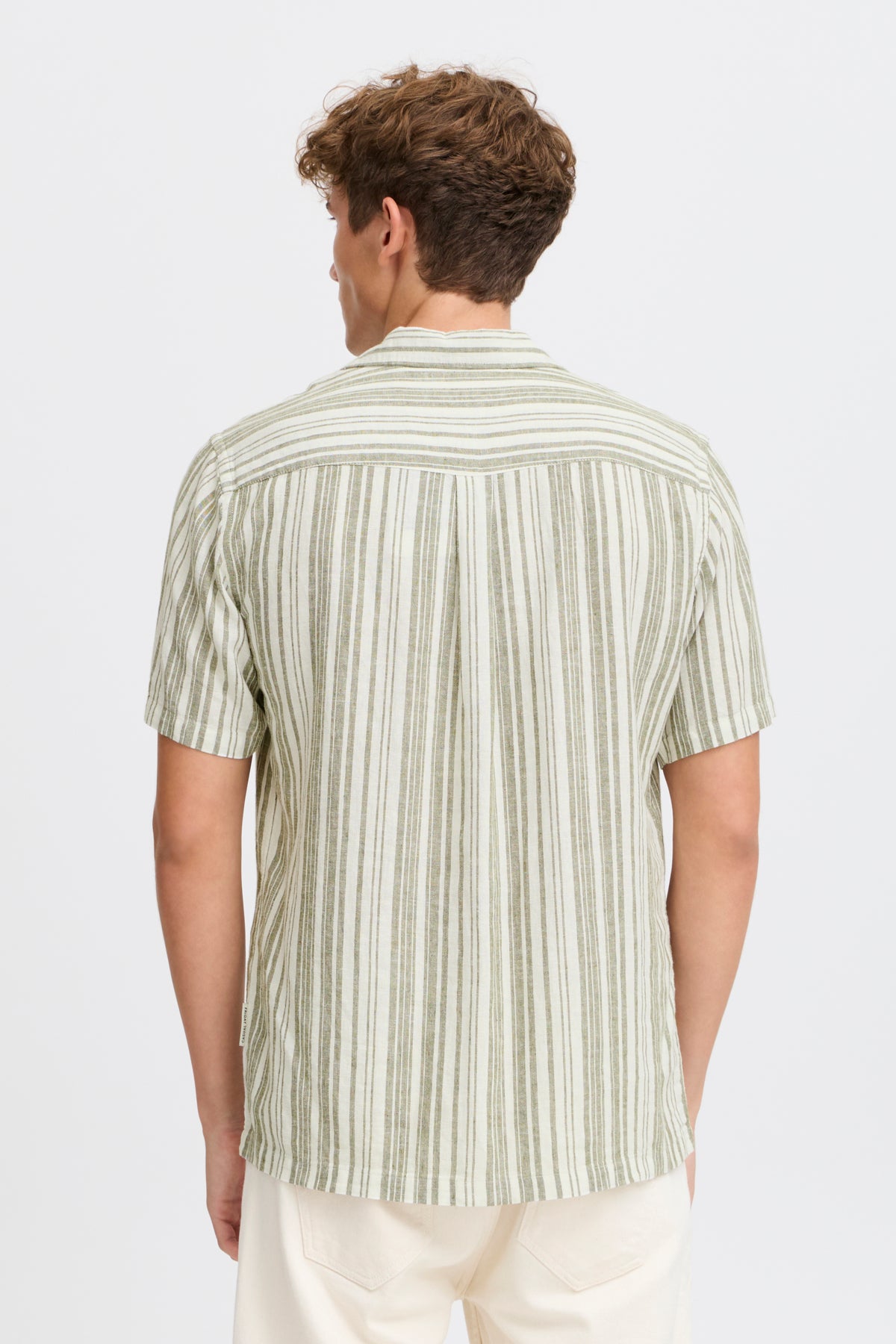 CFISAK SS RC striped linen mix shirt