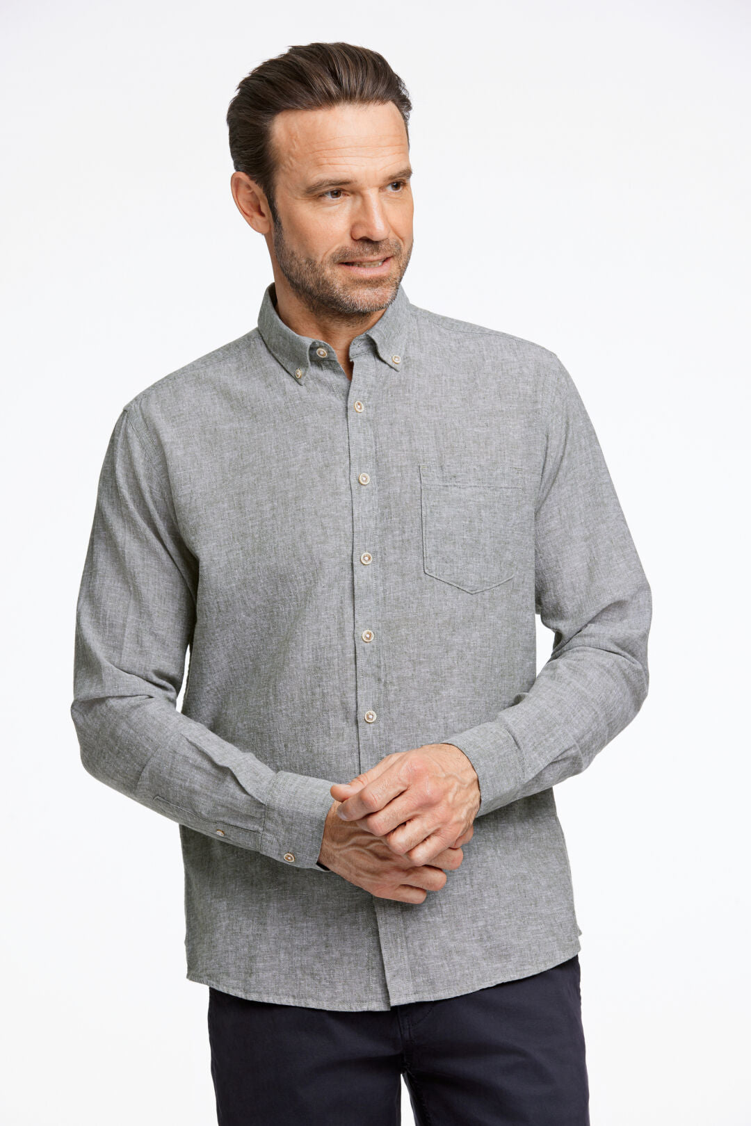 Cotton/linen shirt L/S