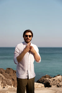 FQSteven linen combo LS shirt