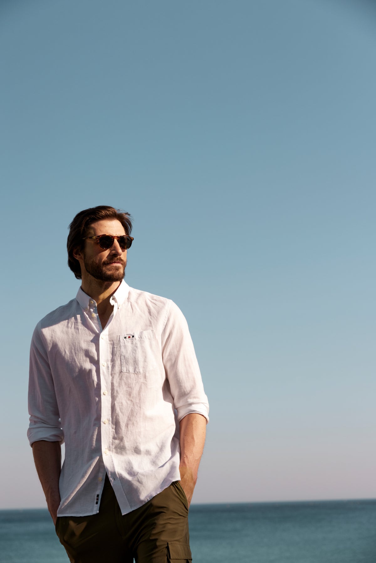 FQSteven linen combo LS shirt