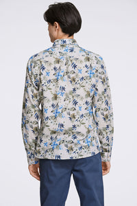 Printed cotton/linen shirt L/S