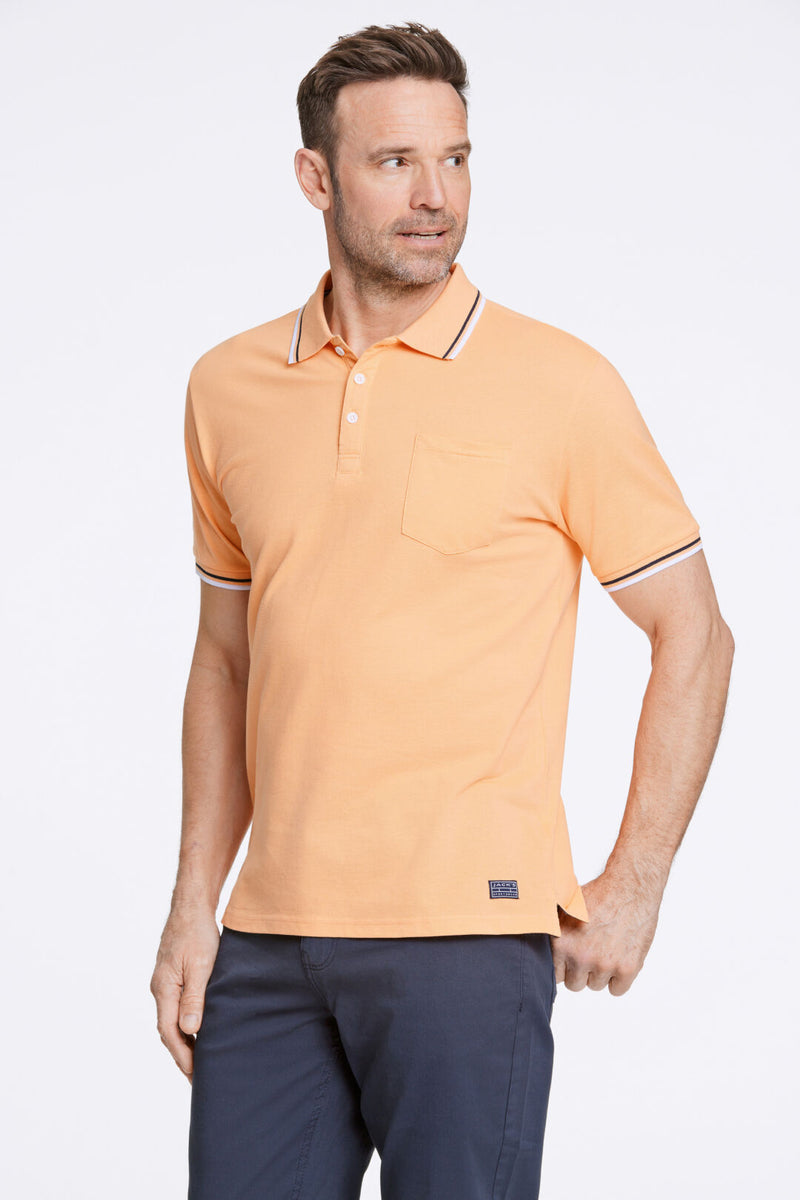 Pique polo shirt w. contrast