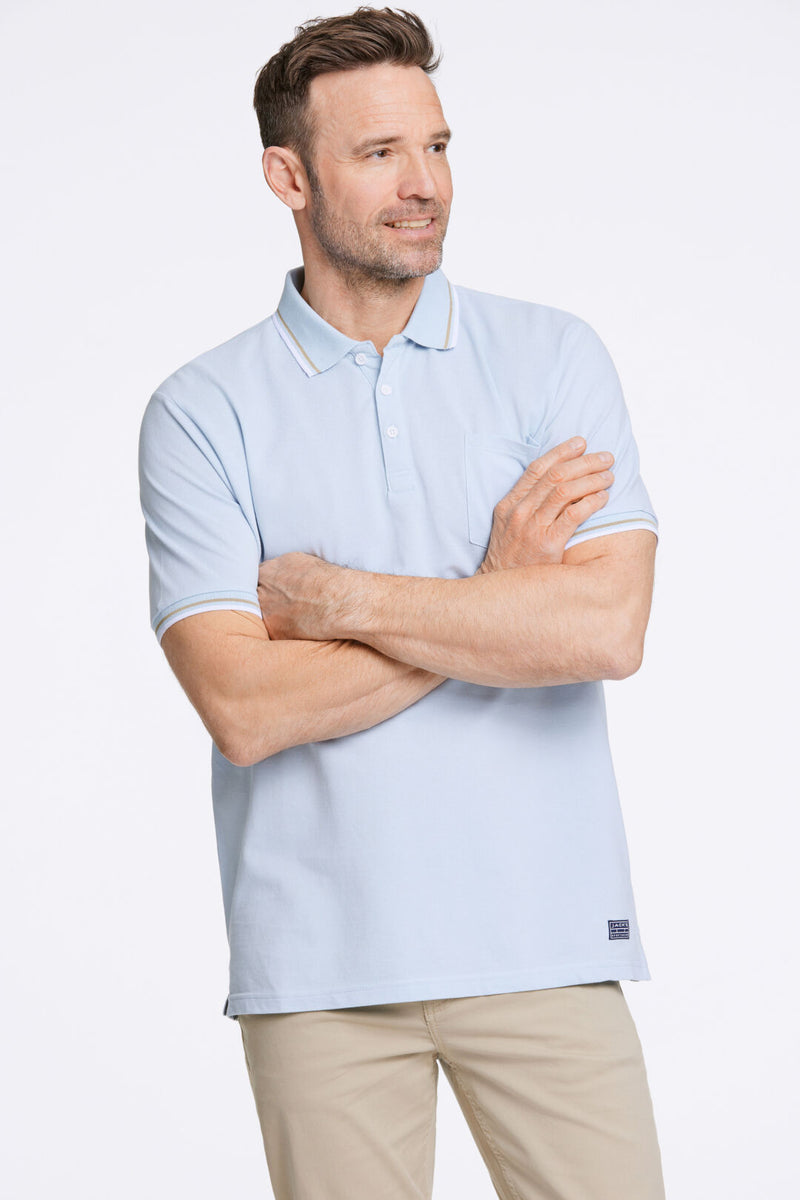 Pique polo shirt w. contrast