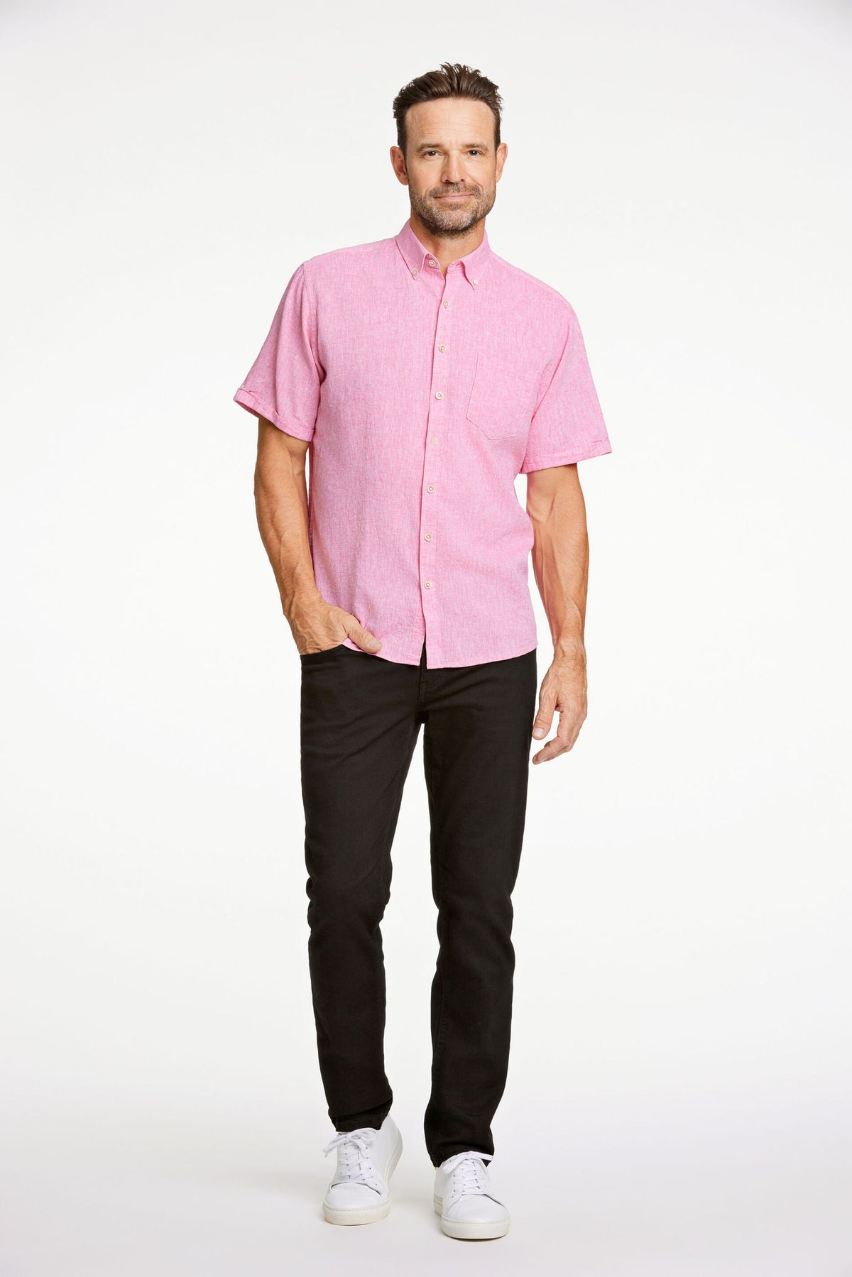 COTTON/LINEN SHIRT S/S
