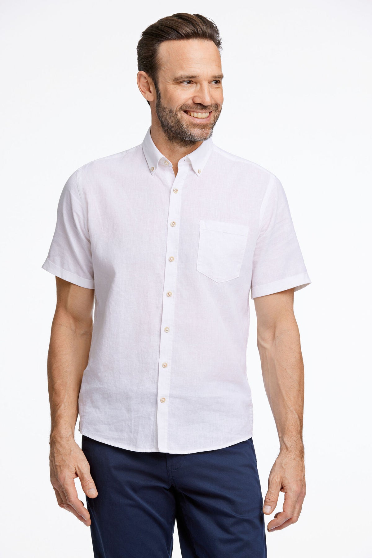 COTTON/LINEN SHIRT S/S