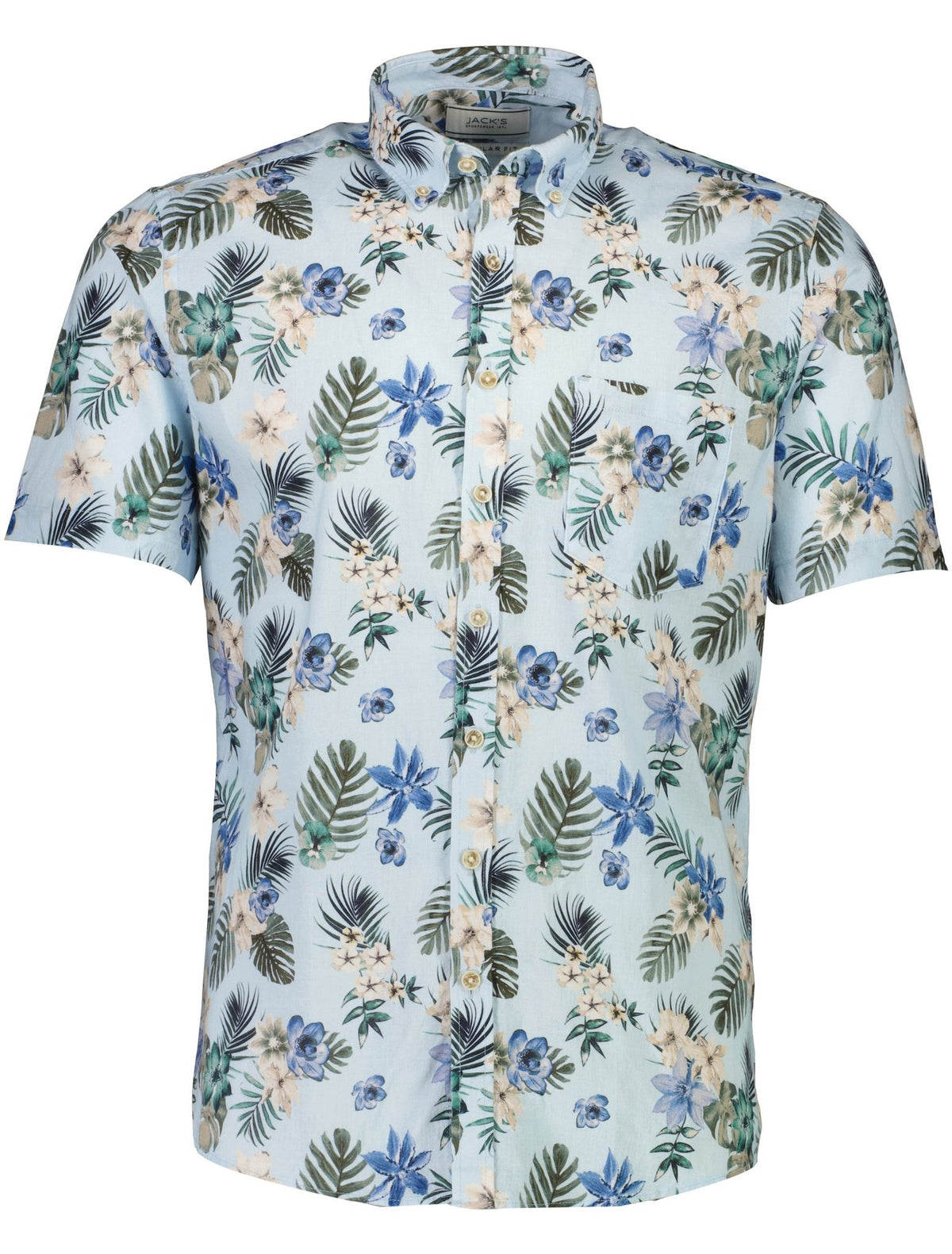 PRINTED COTTON/LINEN SHIRT