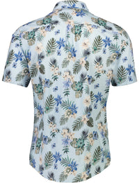 PRINTED COTTON/LINEN SHIRT