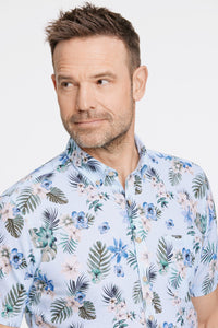 PRINTED COTTON/LINEN SHIRT