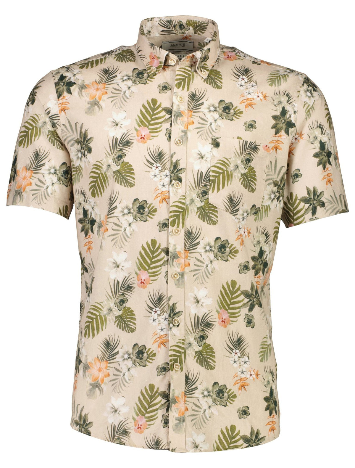 PRINTED COTTON/LINEN SHIRT