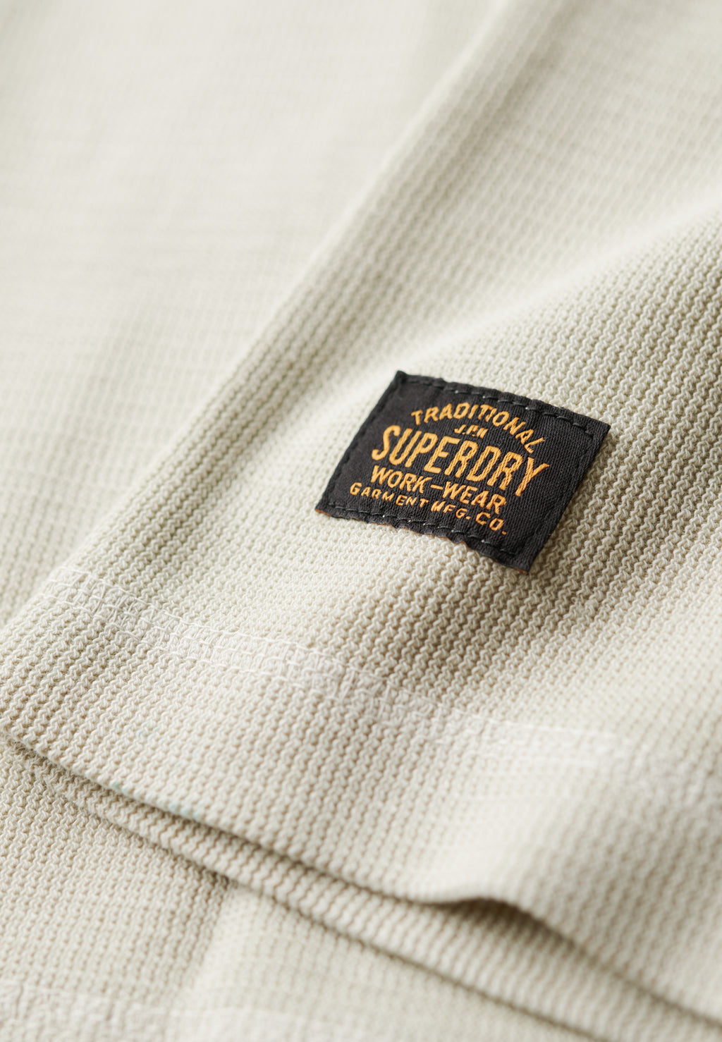WAFFLE LONG SLEEVE HENLEY TOP