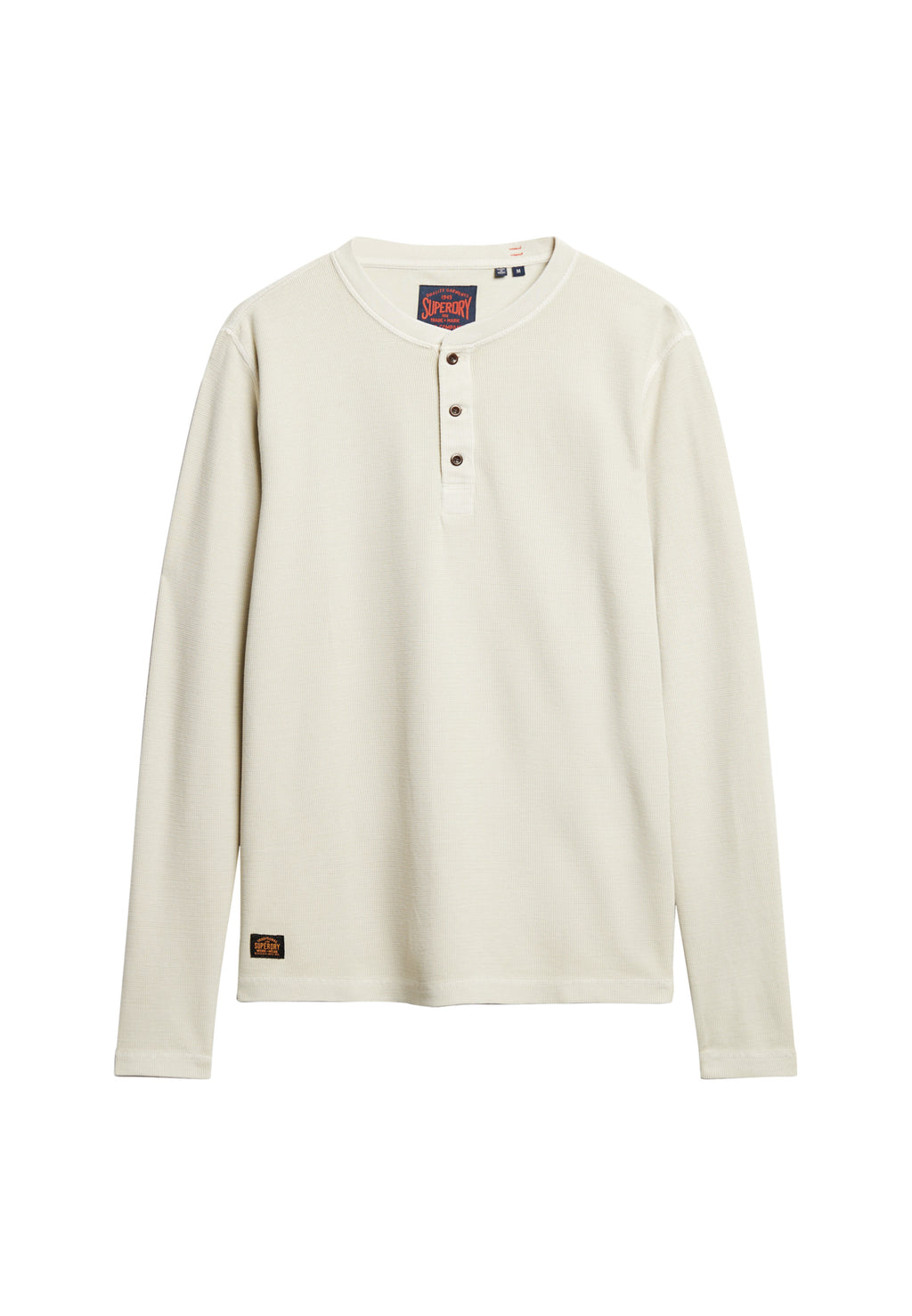 WAFFLE LONG SLEEVE HENLEY TOP