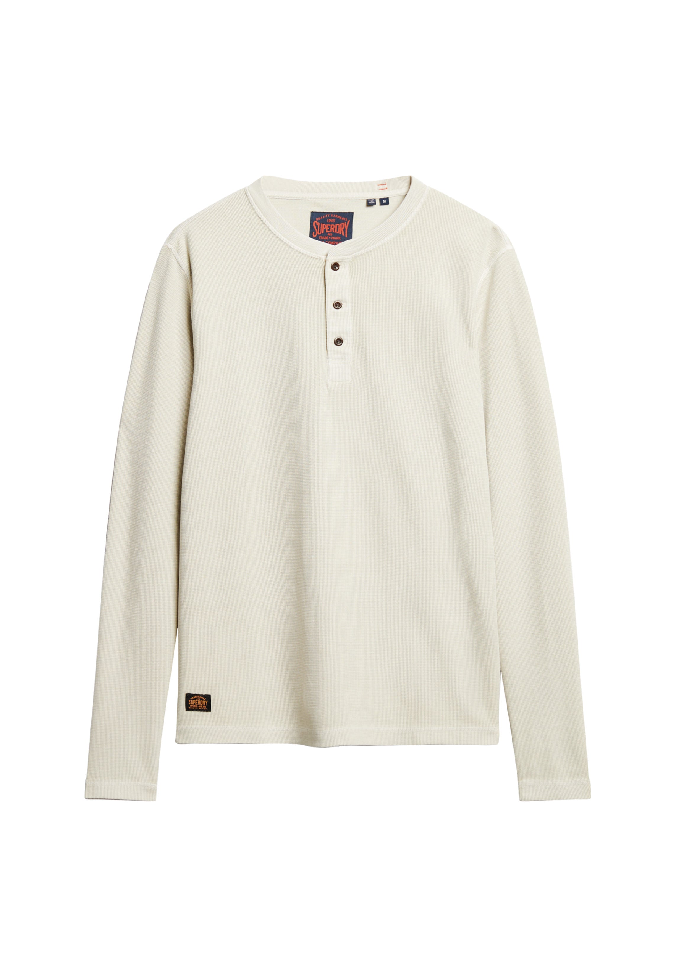 WAFFLE LONG SLEEVE HENLEY TOP