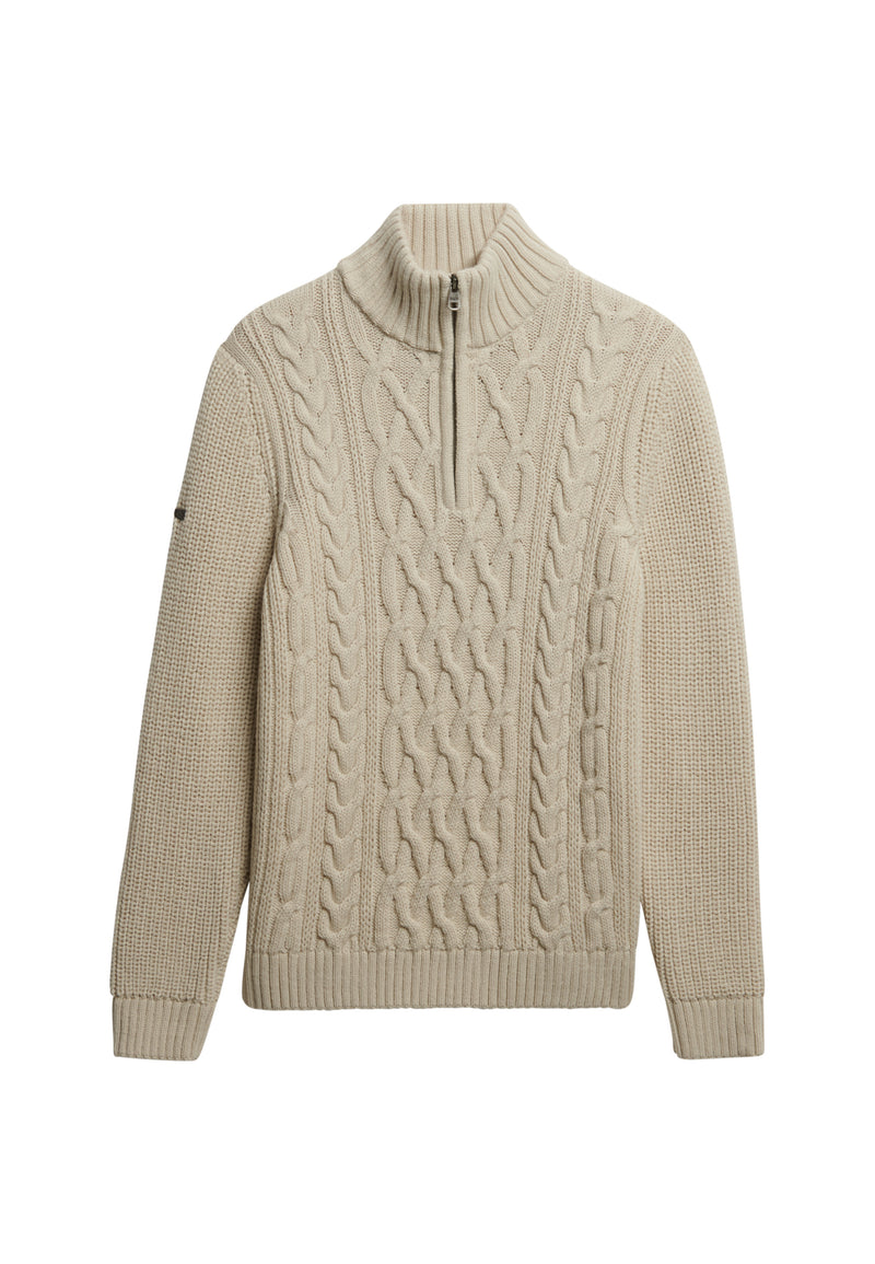JACOB CABLE KNIT HALF ZIP