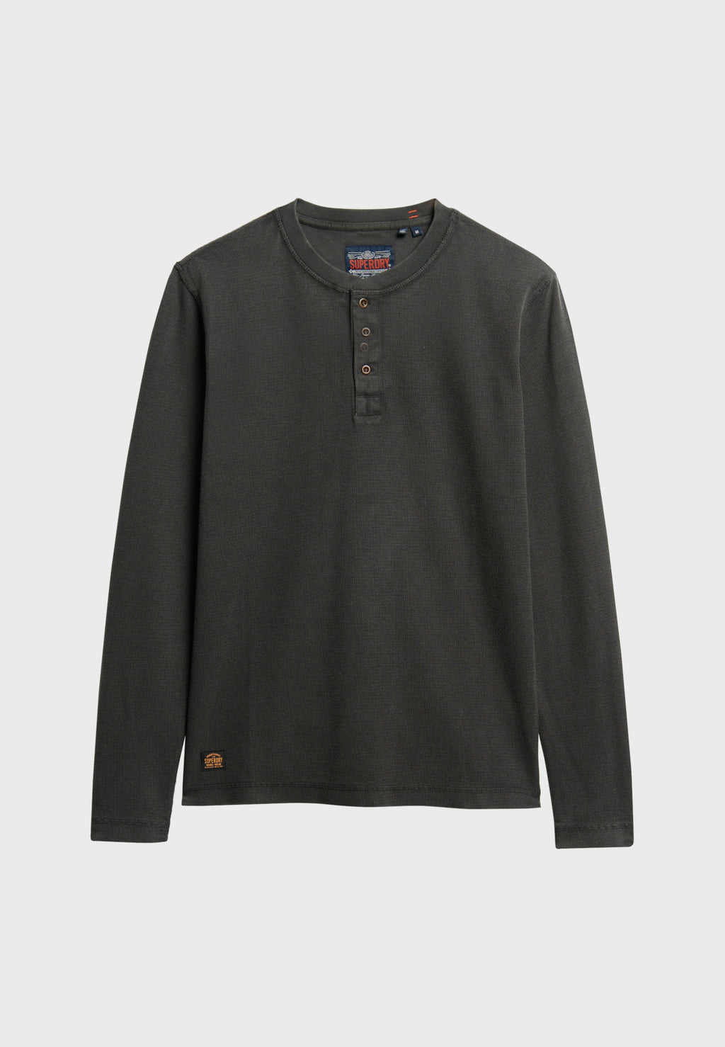 WAFFLE LONG SLEEVE HENLEY TOP