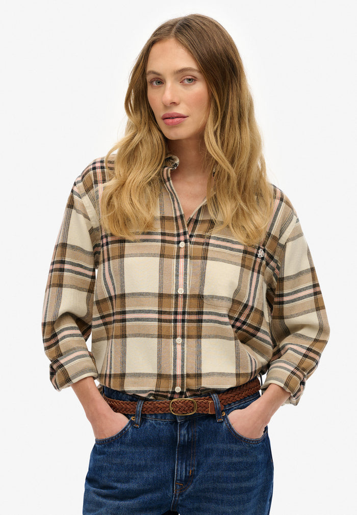 CHECK FLANNEL BOYFRIEND SHIRT