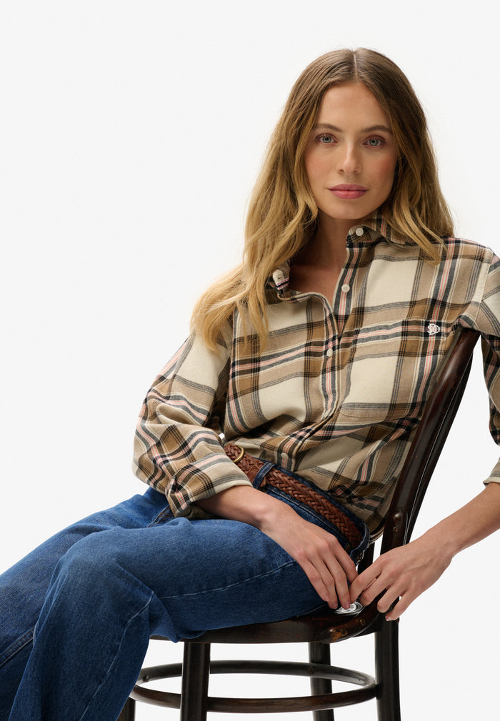 CHECK FLANNEL BOYFRIEND SHIRT