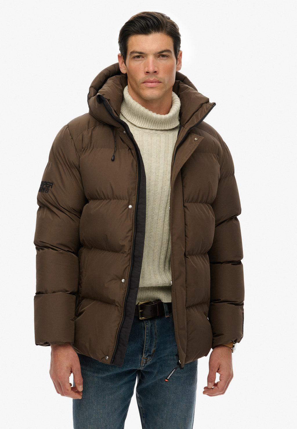 HOODED 5 BAFFLE SPORTS PUFFER