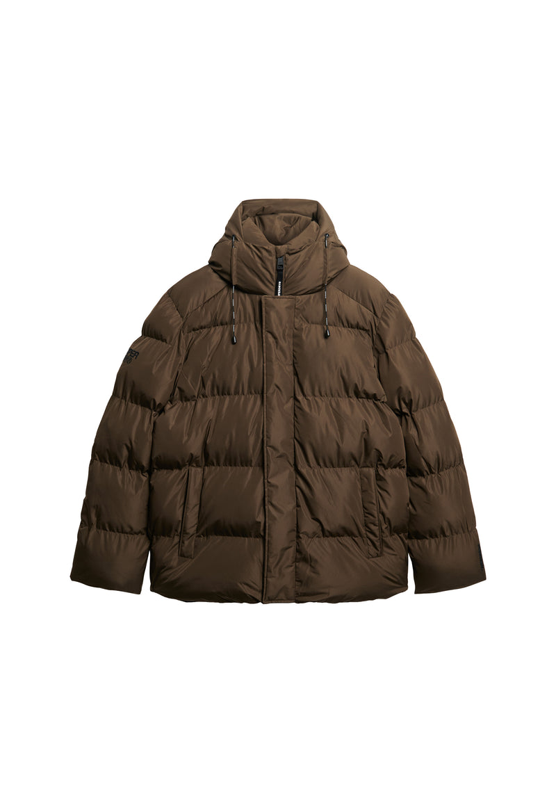 HOODED 5 BAFFLE SPORTS PUFFER