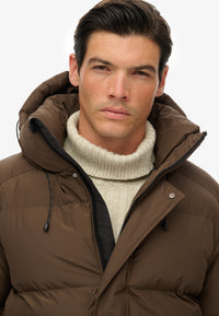 HOODED 5 BAFFLE SPORTS PUFFER