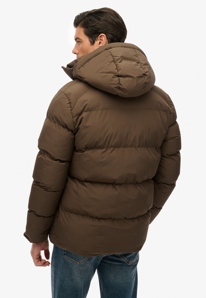 HOODED 5 BAFFLE SPORTS PUFFER