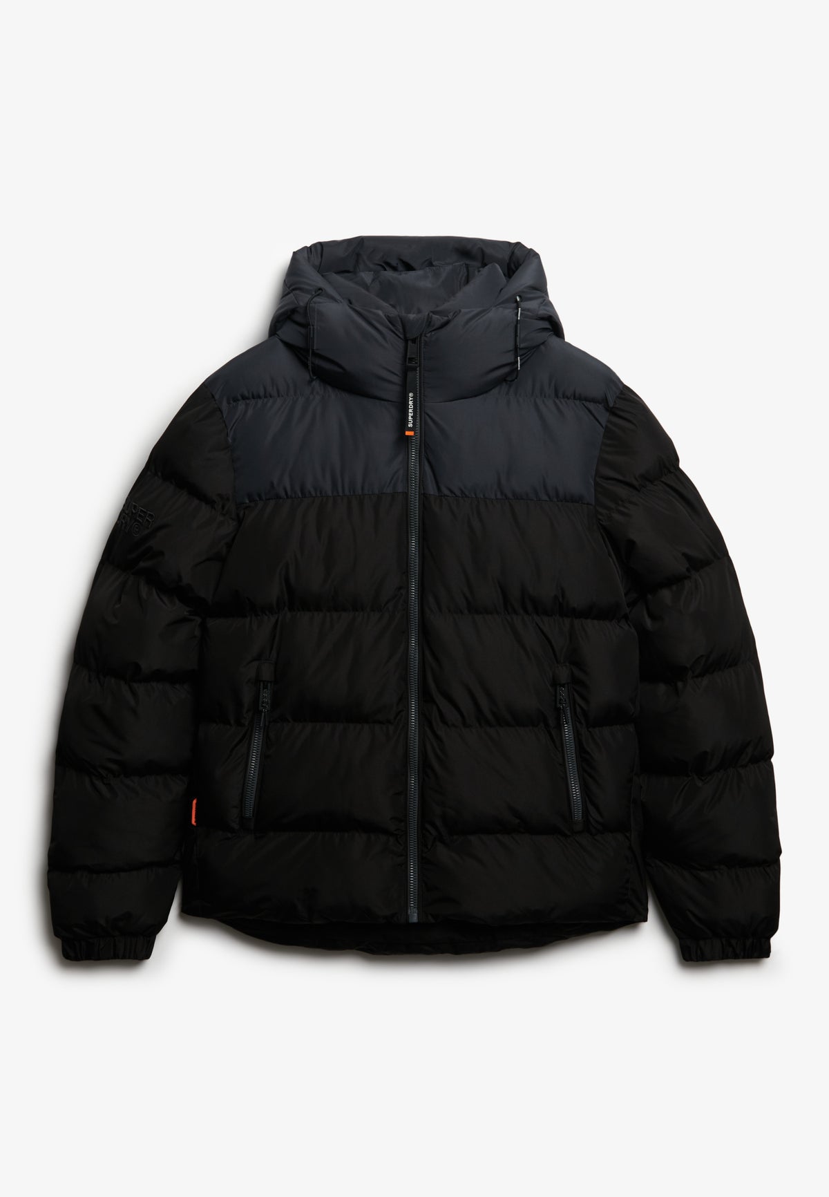 COLOURBLOCK HOODED PUFFER JKT