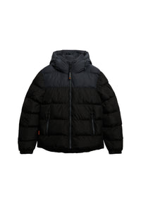 COLOURBLOCK HOODED PUFFER JKT