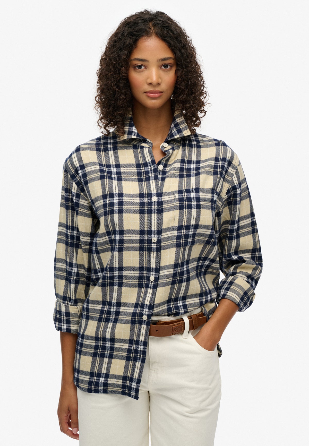 CHECK FLANNEL BOYFRIEND SHIRT