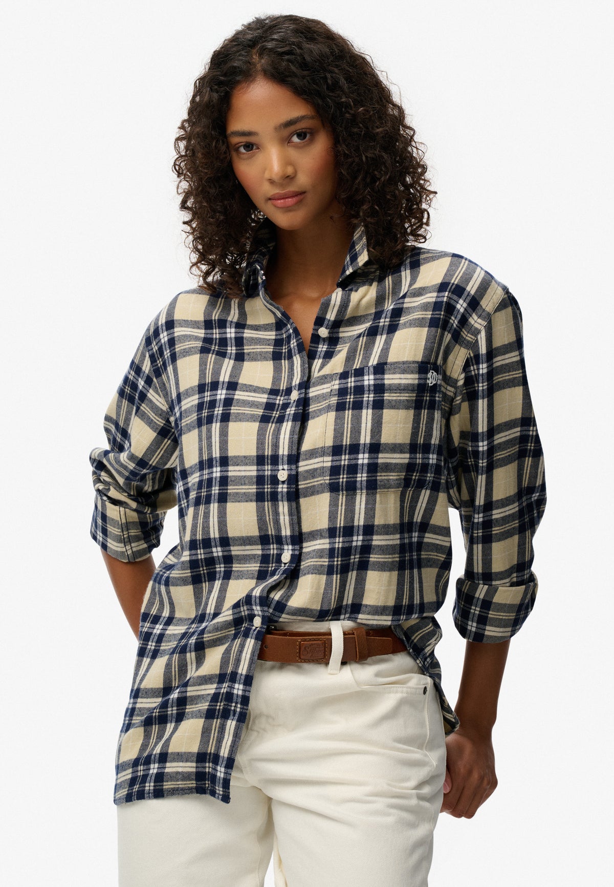 CHECK FLANNEL BOYFRIEND SHIRT
