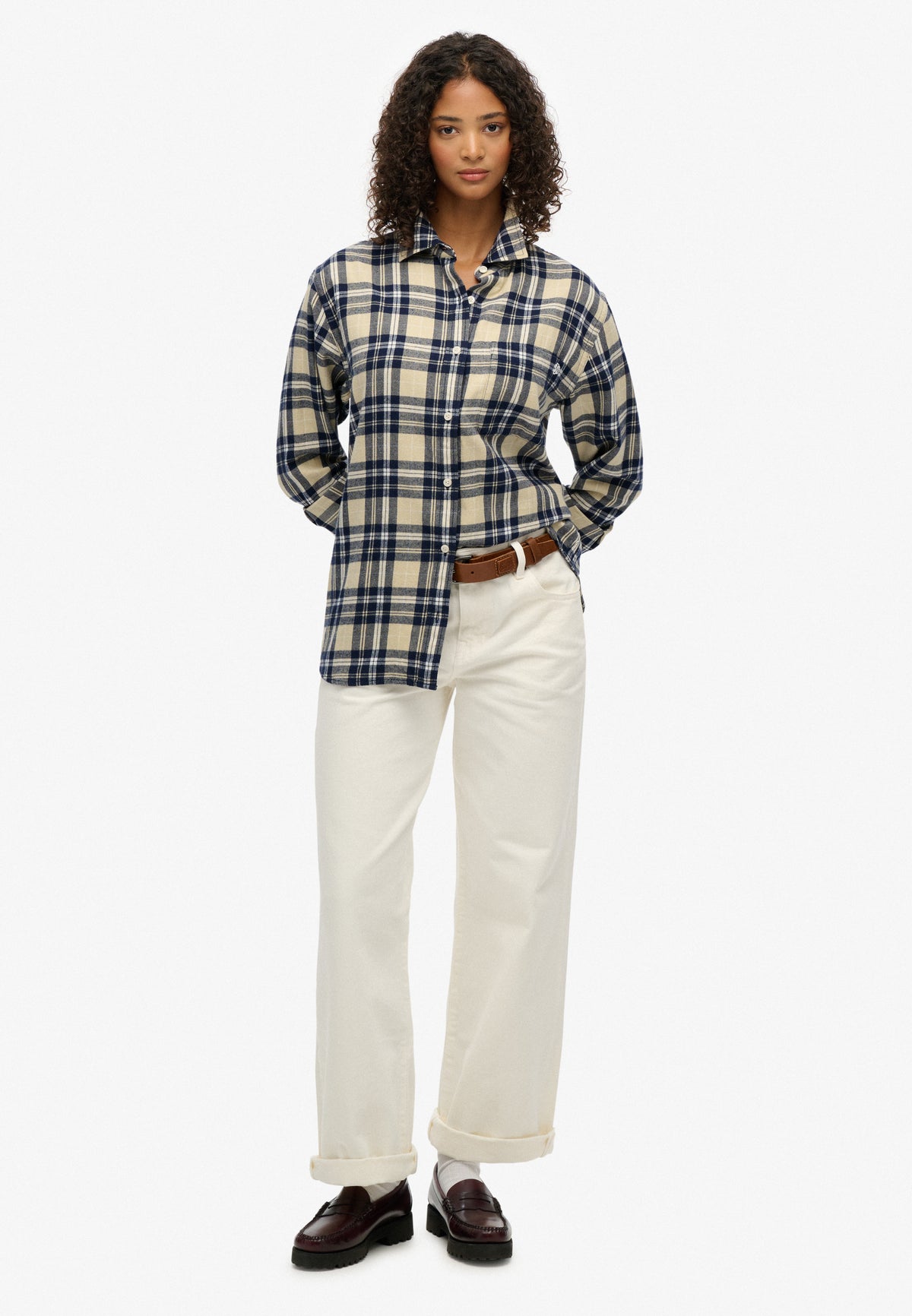 CHECK FLANNEL BOYFRIEND SHIRT