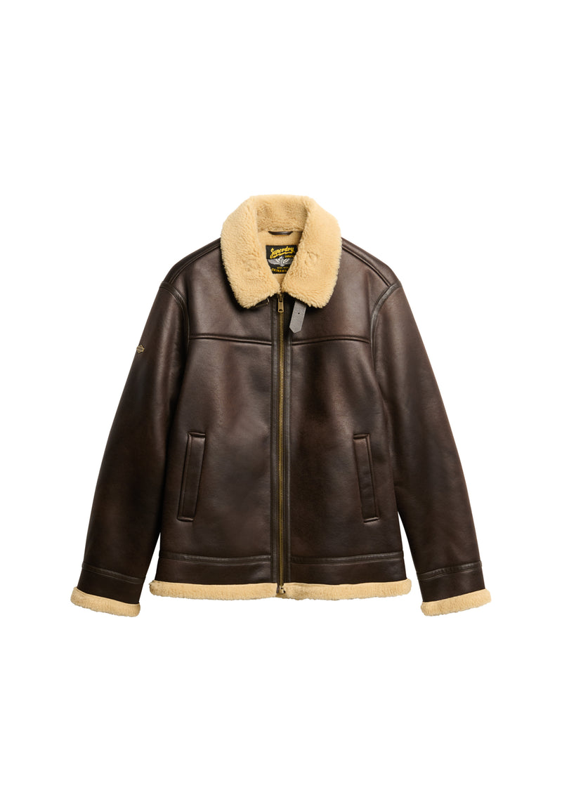 FAUX SHEARLING AVIATOR JACKET