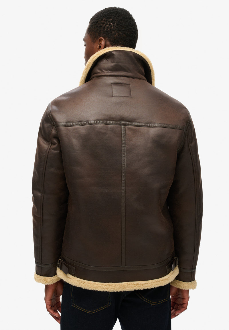 FAUX SHEARLING AVIATOR JACKET