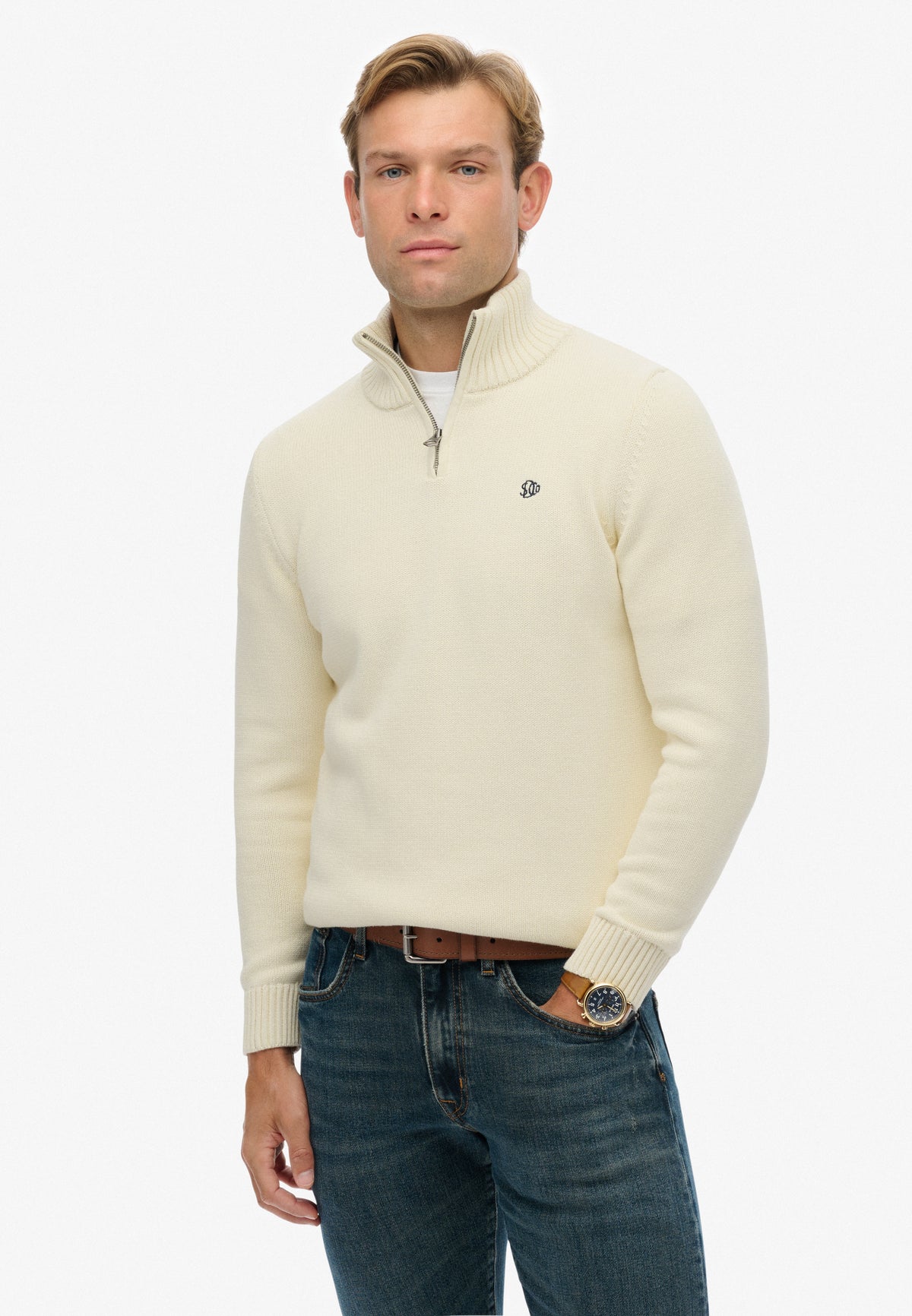 COTTON HALF ZIP KNIT