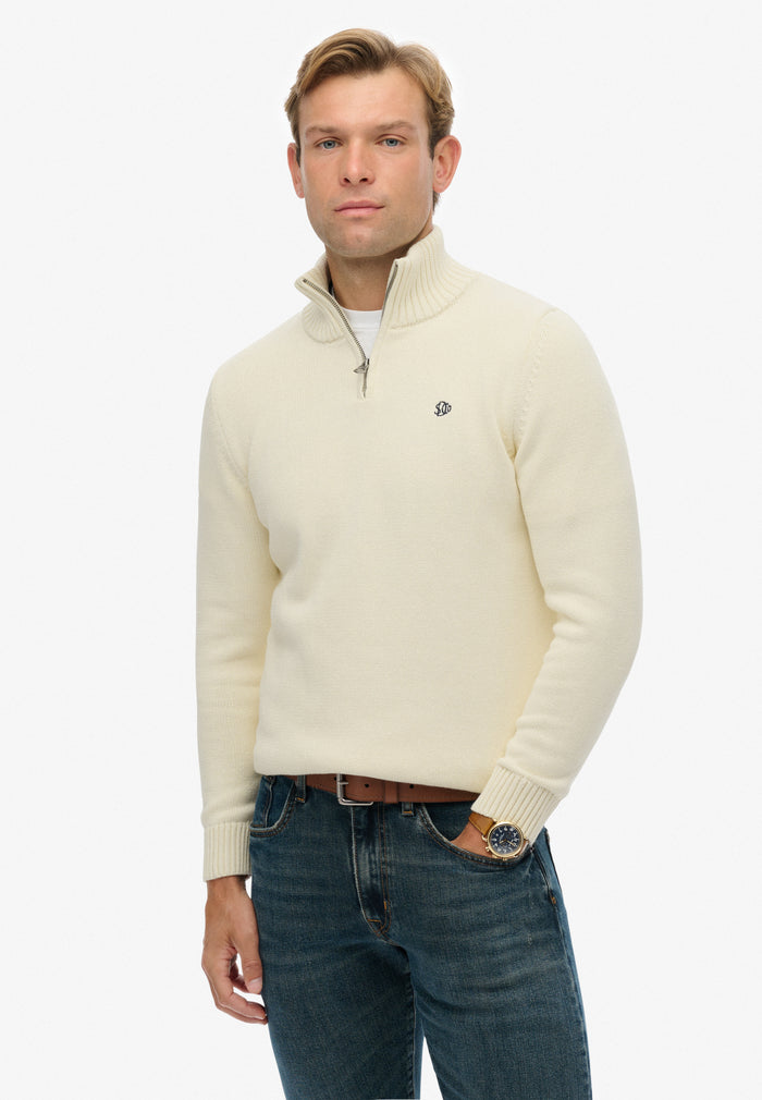 COTTON HALF ZIP KNIT