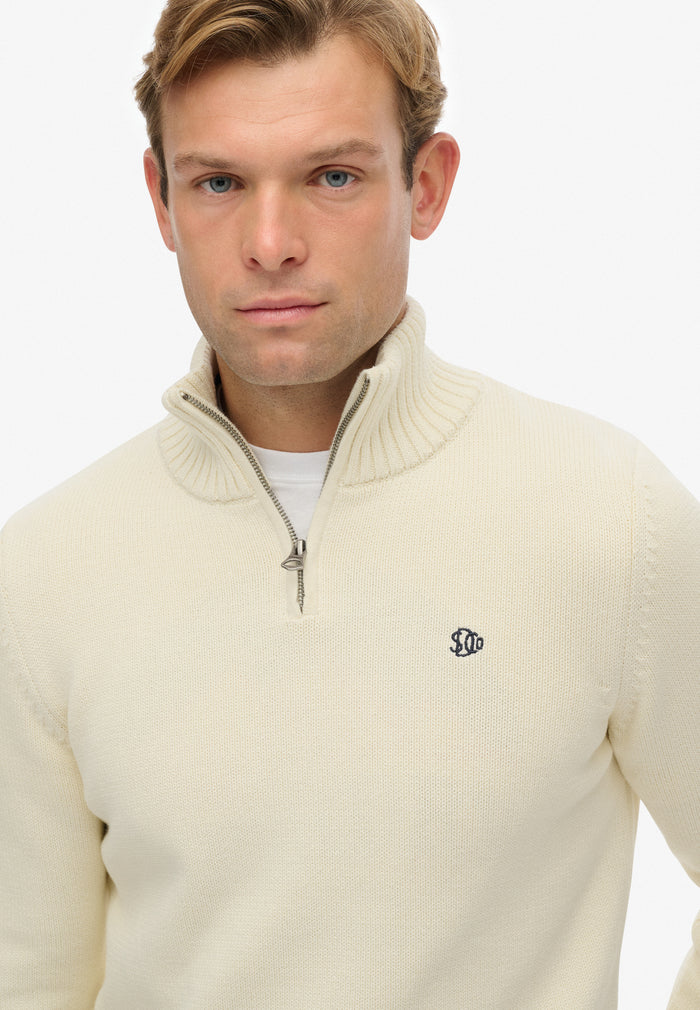 COTTON HALF ZIP KNIT