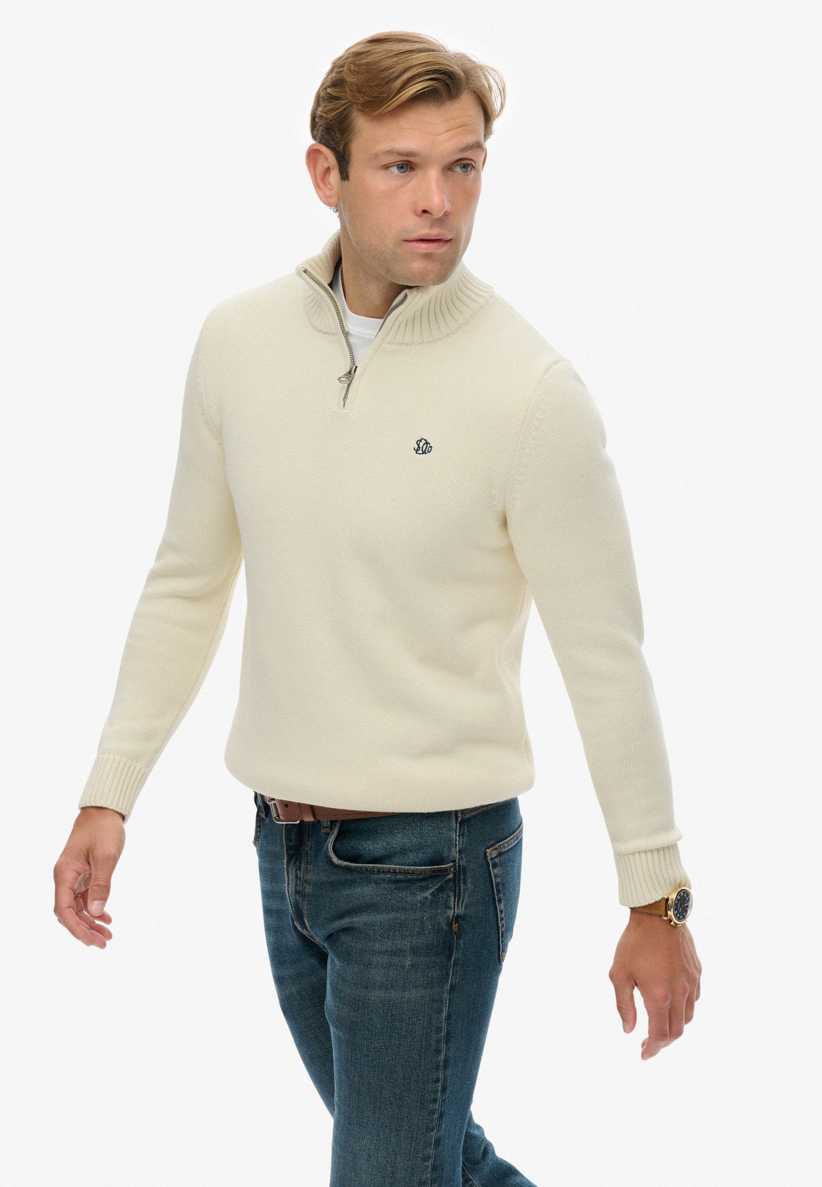COTTON HALF ZIP KNIT