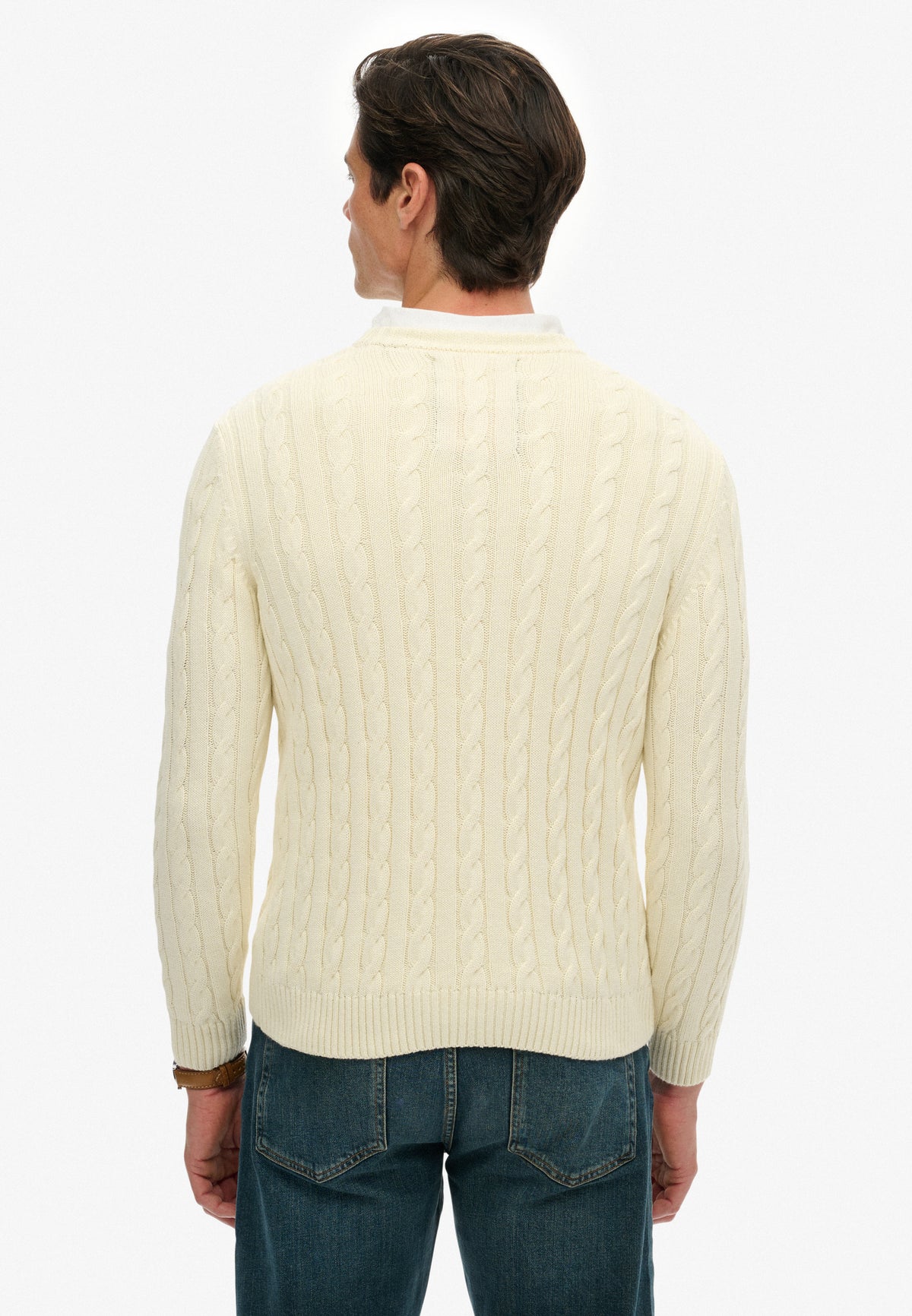 COTTON CABLE KNIT CREW