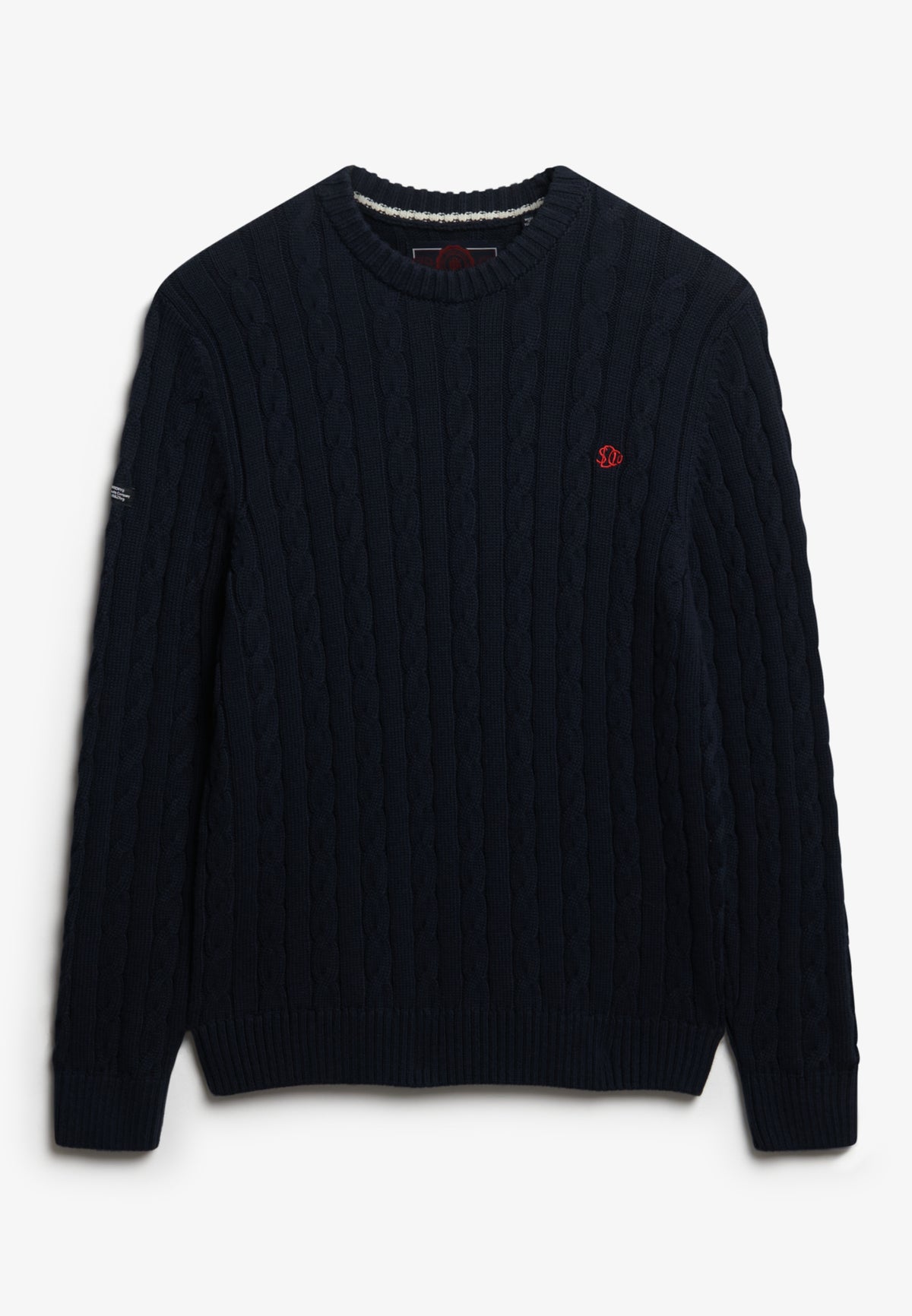 COTTON CABLE KNIT CREW