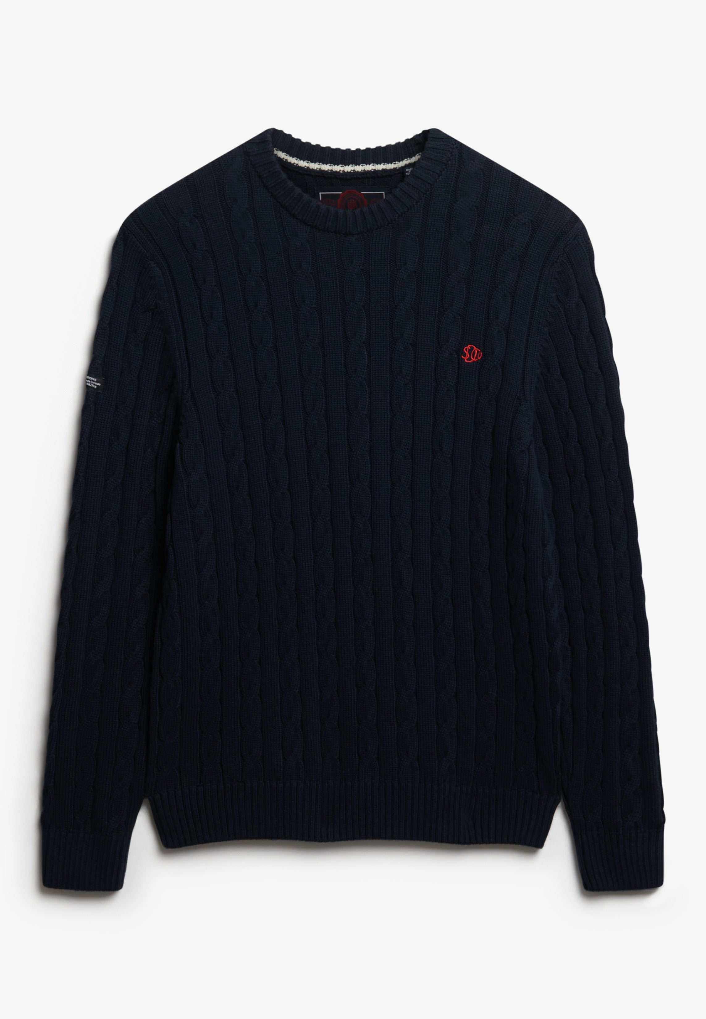COTTON CABLE KNIT CREW