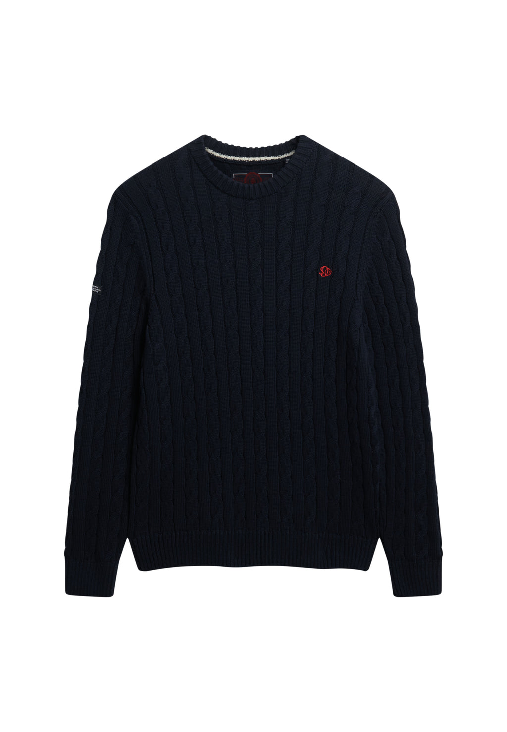 COTTON CABLE KNIT CREW