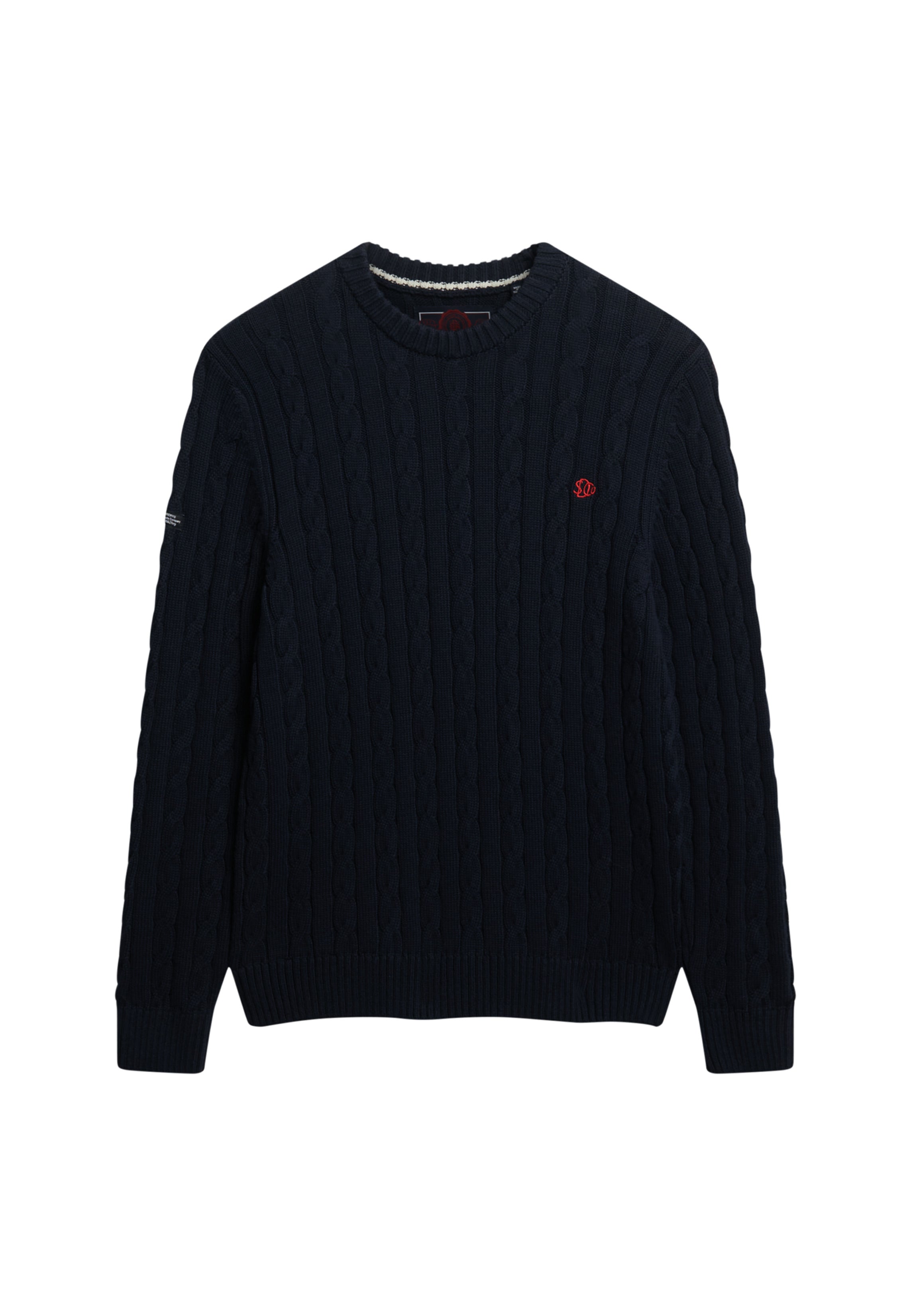 COTTON CABLE KNIT CREW