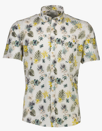 PRINTED COTTON/LINEN SHIRT